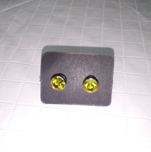 Yellow Titanium Stainless Steel Spike Earrings